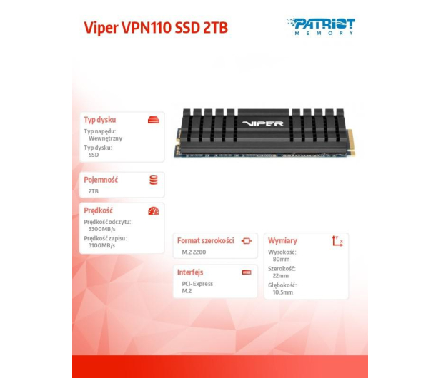 Patriot 2TB M.2 PCIe NVMe Viper VPN110 - 700048 - zdjęcie 6